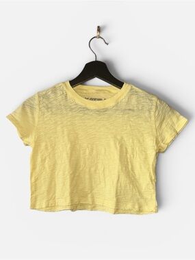 Katie J NYC Yellow Cropped Tee - Small
